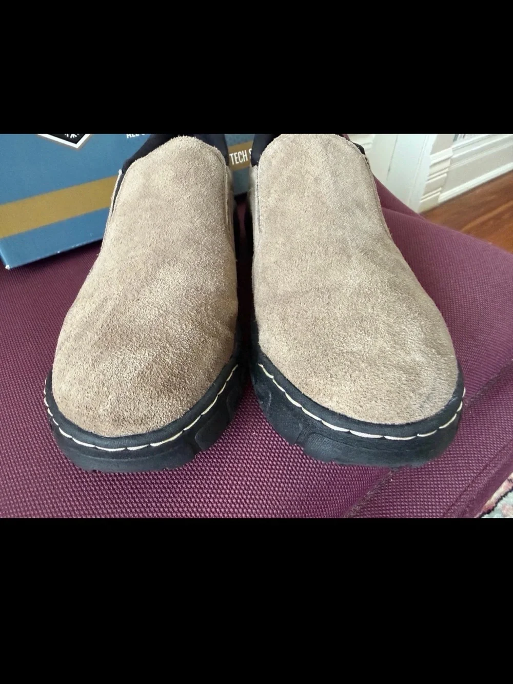 Khombu Men’s Slip-On Suede Loafers — Light Brown